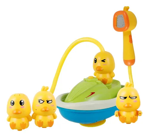 Juguete De Tina Baño Ducha Pato 360° Extraíble Y Ajustable Amarillo