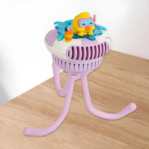 Ventilador De Coche Bebe Recargable Flexible Ajustable