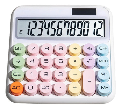 Calculadora De Escritorio Básica Grande Estética Solar Blanco