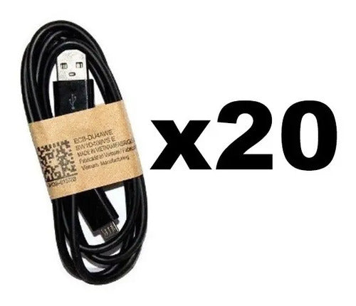 Pack Cables Micro Usb Por Mayor, 20 Unidades Blanco