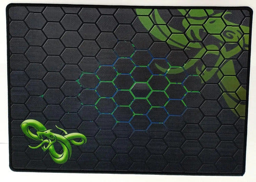 Mousepad Gamer Cosido Verde Con Diseño Verde