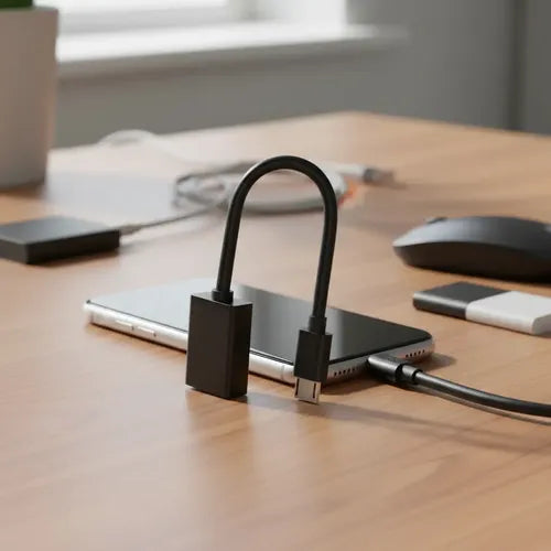 Cable Otg Micro Usb De Metal Para Pendrive Mouse Teclado