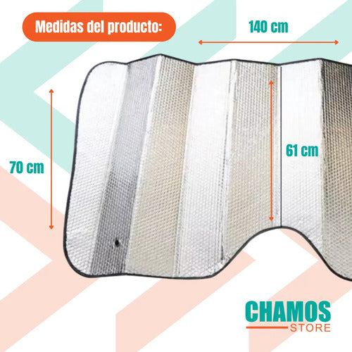 Protector Solar Parabrisa Sombrilla Tapa Sol Auto 140x70 Cm