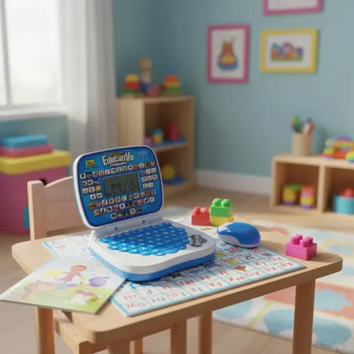 Computador Educativo Juego Didáctico Para Niños Con Sonidos Azul