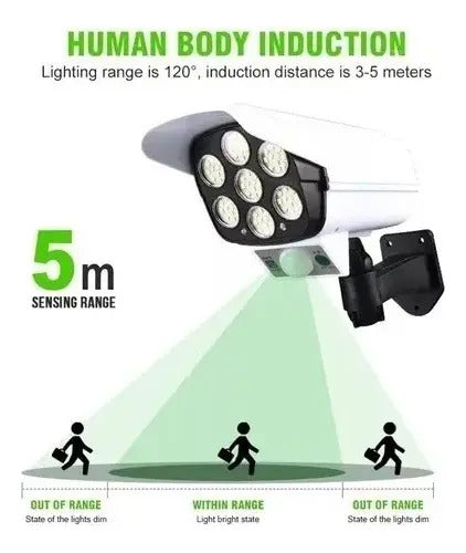 Aplique Solar Led Con Sensor Movimiento Exterior 77 Leds Blanco