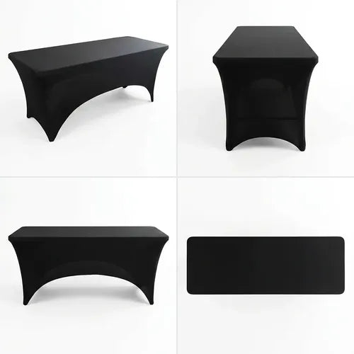 Funda Mantel Eventos Spandex Mesa Rectangular Negro 1.83 M Negro Liso