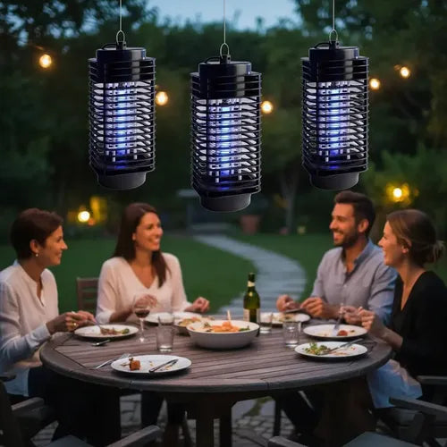 Lampara Uv Para Mosquitos Pack 3 Eliminador De Insectos Usb Negro