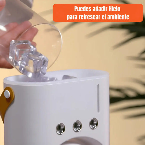Doble Ventilador De Aire Frío Humidificador Para Escritorio Blanco
