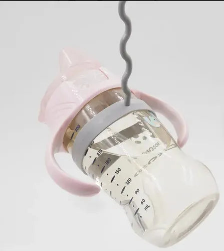 Cadena Porta Mamaderas Chupete Juguetes Silicona Práctica Unicolor Gris