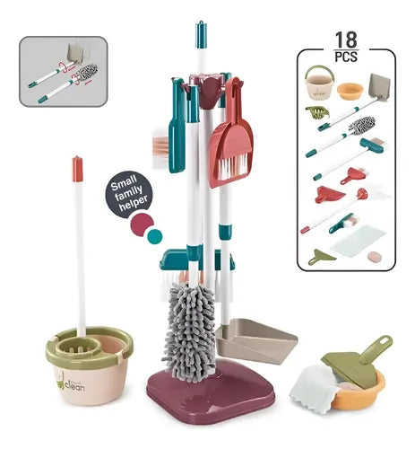 Set De Aseo Limpieza Juguete Niños Interactivo Didáctico Blanco/verde