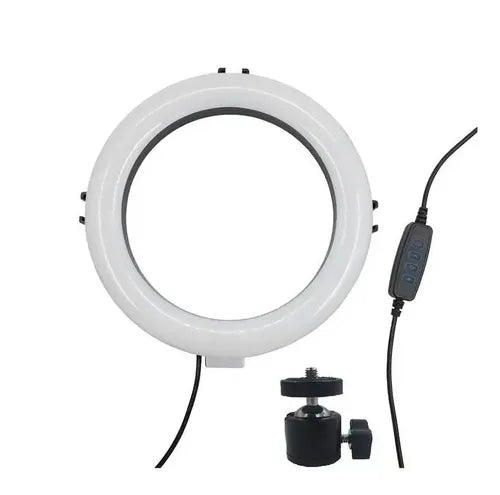 Aro De Luz 20cm Led Con Soporte Para Celular Sin Tripode Negro