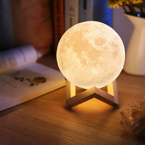 Lámpara Luna 3d Táctil Led 16 Colores Usb