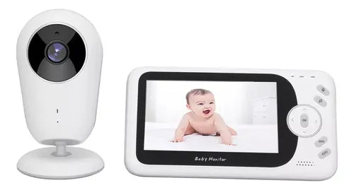 Monitor De Video Para Bebés De 4.3 Pulgadas Visión Nocturna Blanco