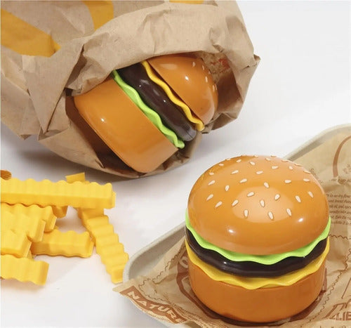 Lámpara De Mesa De Hamburguesa Sacapuntas Recargable Led Hamburguesa Amarillo