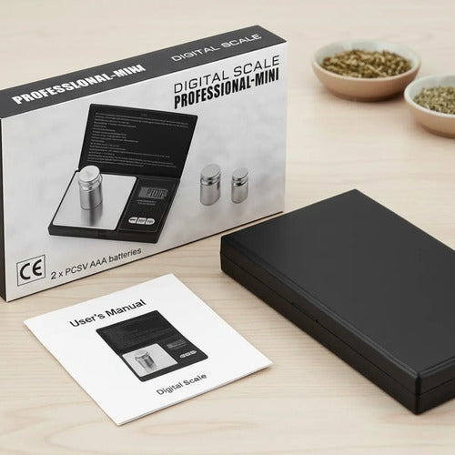 Balanza Gramera Digital Portatil Capacidad 0.1g A 500g Joyas Negro