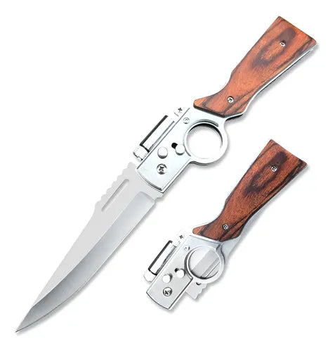 Cuchillo Navaja Ak47 Caza Supervivencia Camping Marrón Oscuro