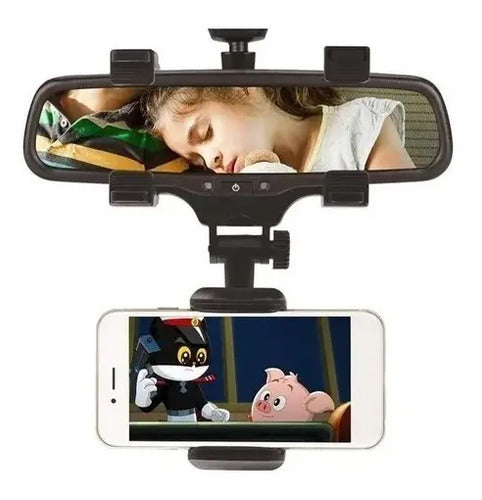 Soporte Celular Auto Retrovisor Universal Pinza Ajustable