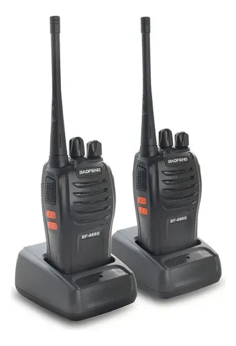 Pack X2 Radio Transmisor Baofeng 6km Can Sos Negro