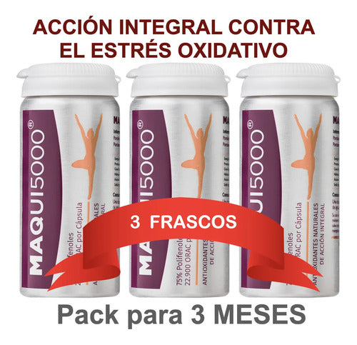 ! 3 Frascos Maqui5000 Mes Hasta Agotar Sin Sabor