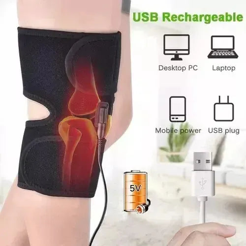 Rodillera Térmica Para Tratamiento Calor Alivia El Dolor Negro Ajustable