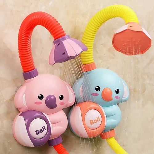 Regadera De Baño Para Bebe Juguete Ducha Tina Elefante Colorido Celeste Y Rosa