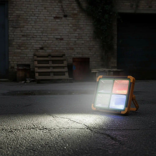 Foco Led Solar Emergencia Baliza Recargable 1000w Camping Amarillo