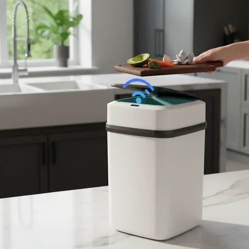 Papelera Basureo Inteligente Con Sensor De Movimiento Blanco