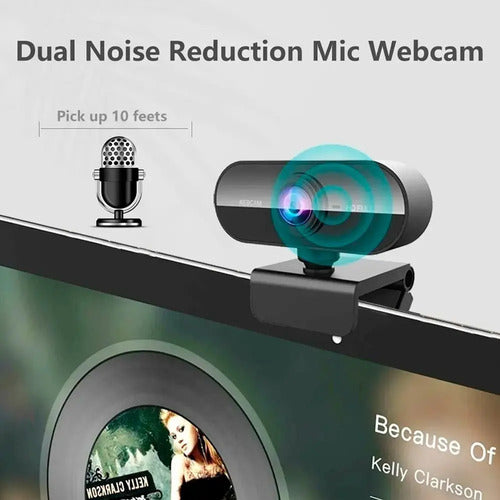 Webcam Full Hd 1080p Camara Web Con Microfono Incorporado Negro