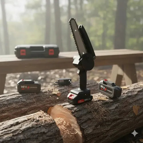 Motosierra Eléctrica Recargable Portátil + 2 Baterías 36v