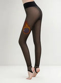 Calza Efecto Piel Panty Con Chiporro Invierno Forro Gruesa Negro Efecto Piel L-xl