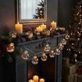 Cortina Esfera Luces Led Trasparentes Navidad Santa Nieve