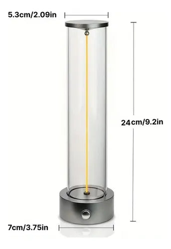 Lámpara Mesa De Noche Magnética Minimalista Recargable Negro Transparente