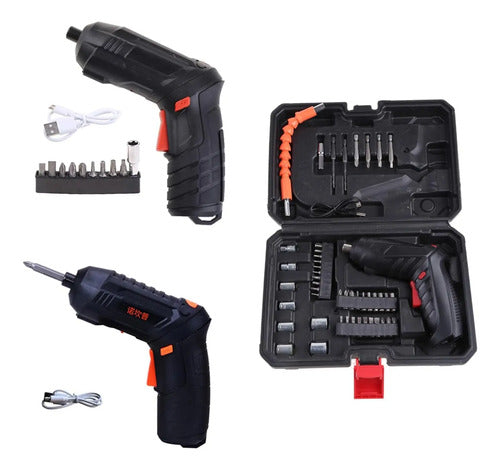 Mini Destornillador Taladro Inalámbrico Portátil 360 Negro 110/220v 50