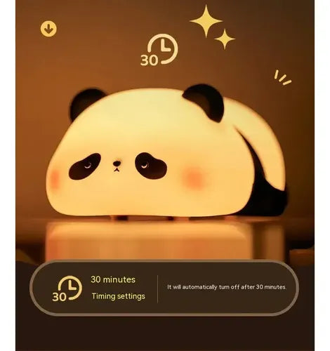 Lámpara De Silicona Panda Lampara De Noche Espanta Cuco Blanco