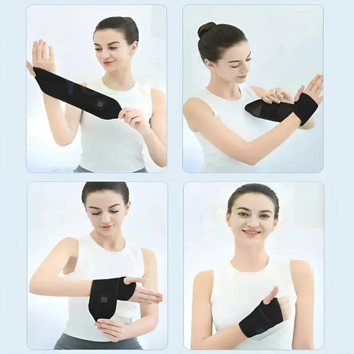 Muñequera Guante Térmico Tunel Carpiano Tendinitis Artritis Negro Ajustable