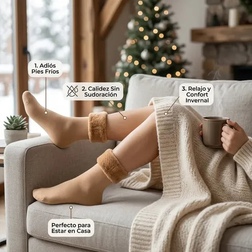 Pack X48 Pares Calcetines Termicos Medias Polar Frio Unicolor Talla Unica Calcetines Por Docena Al Por Mayor Color Piel Unica