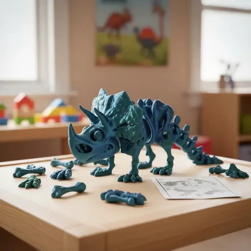 Juguete Dinosaurio Impresión 3d Figura Triceratops Tornasol