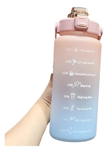 Botella De Agua Con Medidor Motivacional 2000 Ml