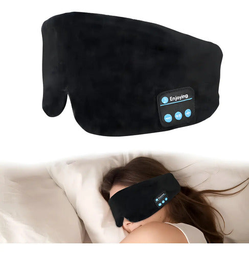 Antifaces Auriculares Dormir Bluetooth Música Micrófono Color Negro