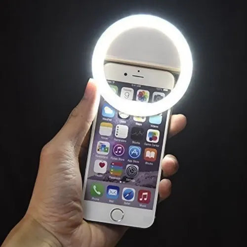 Selfie Anillo Mini Aro Luz Led Celular Smartphone Tiktok Usb Blanco