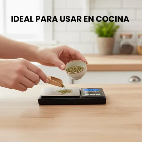 Balanza Gramera Digital Portatil Capacidad 0.1g A 500g Joyas Negro