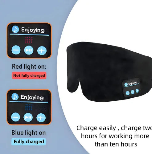 Antifaces Auriculares Dormir Bluetooth Música Micrófono Color Negro