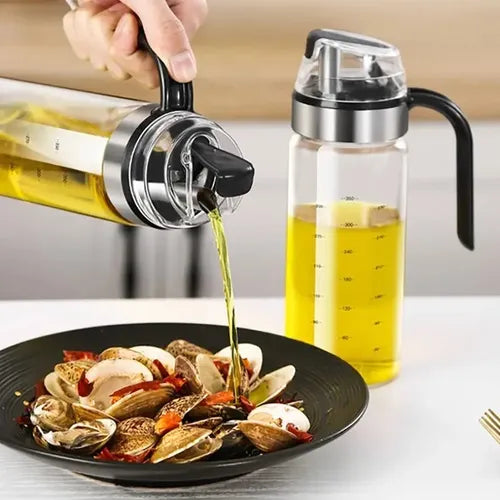 Botella Dispensadora De Vidrio Tapa Automática Con Mango