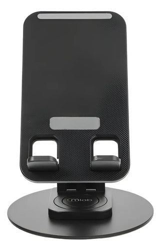 Soporte Metálico Ajustable 360° Para Tablet Y Smartphone Negro