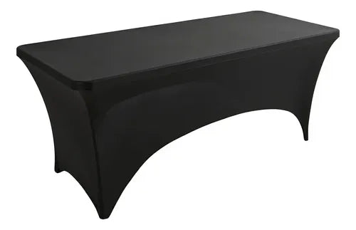 Funda Mantel Eventos Spandex Mesa Rectangular Negro 1.83 M Negro Liso