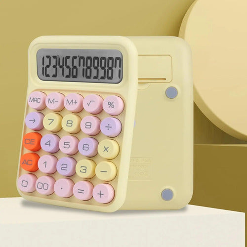 Calculadora Científica Inteligente 240 Funcional 12 Digitos Amarillo