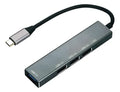 Hub Usb Tipo C 3.0 4 Puertos Usb 3.0 Metalico De Aluminio Gris Plata