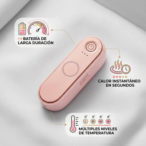 Calentador De Manos Magnético Portátil 2 En 1 Recargable Usb Rosa Calentador Magnético