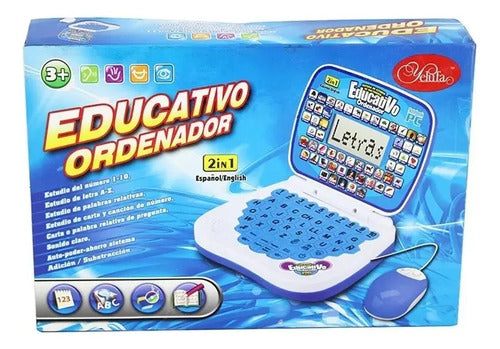 Computador Educativo Juego Didáctico Para Niños Con Sonidos Azul