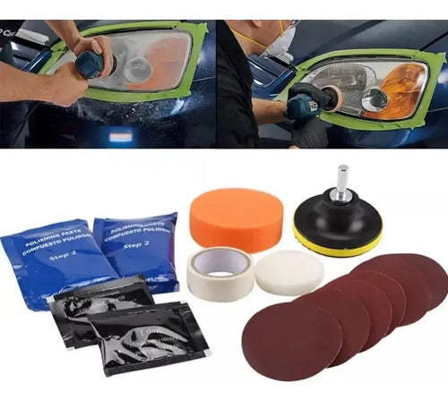 Kit Repara Foco Óptico Principal Pulidor Completo Blanco